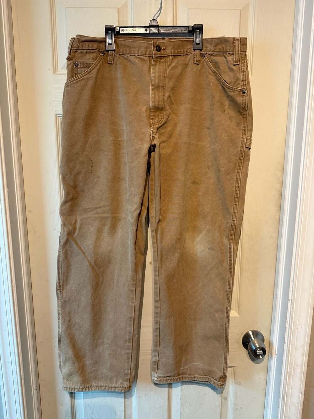 Dickies Relaxed Fit Duck Carpenter Pants Size 38x30 Brown Workwear